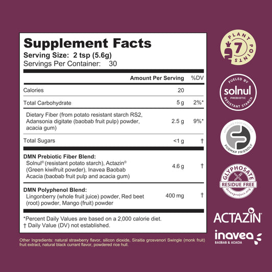 38TERA DMN powder in glass shows convenient mix for everyday digestion.
