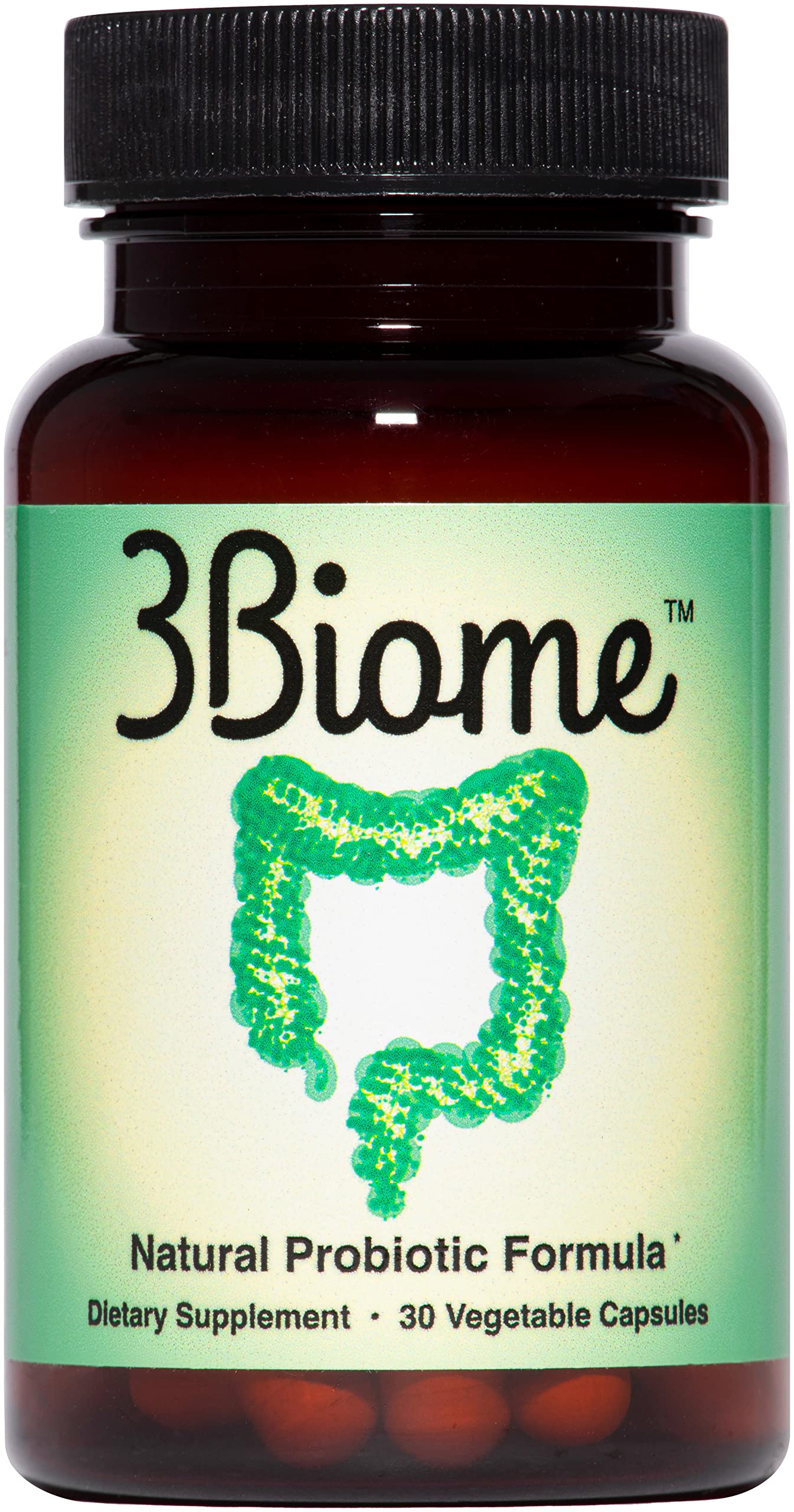 3Biome probiotic bottle for daily gut-support and easy supplementation.