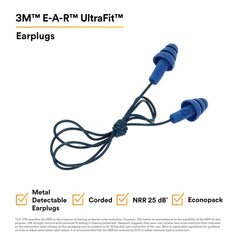 Close-up of metal-detectable ball bearing on 3M UltraFit ear plugs for high detectability