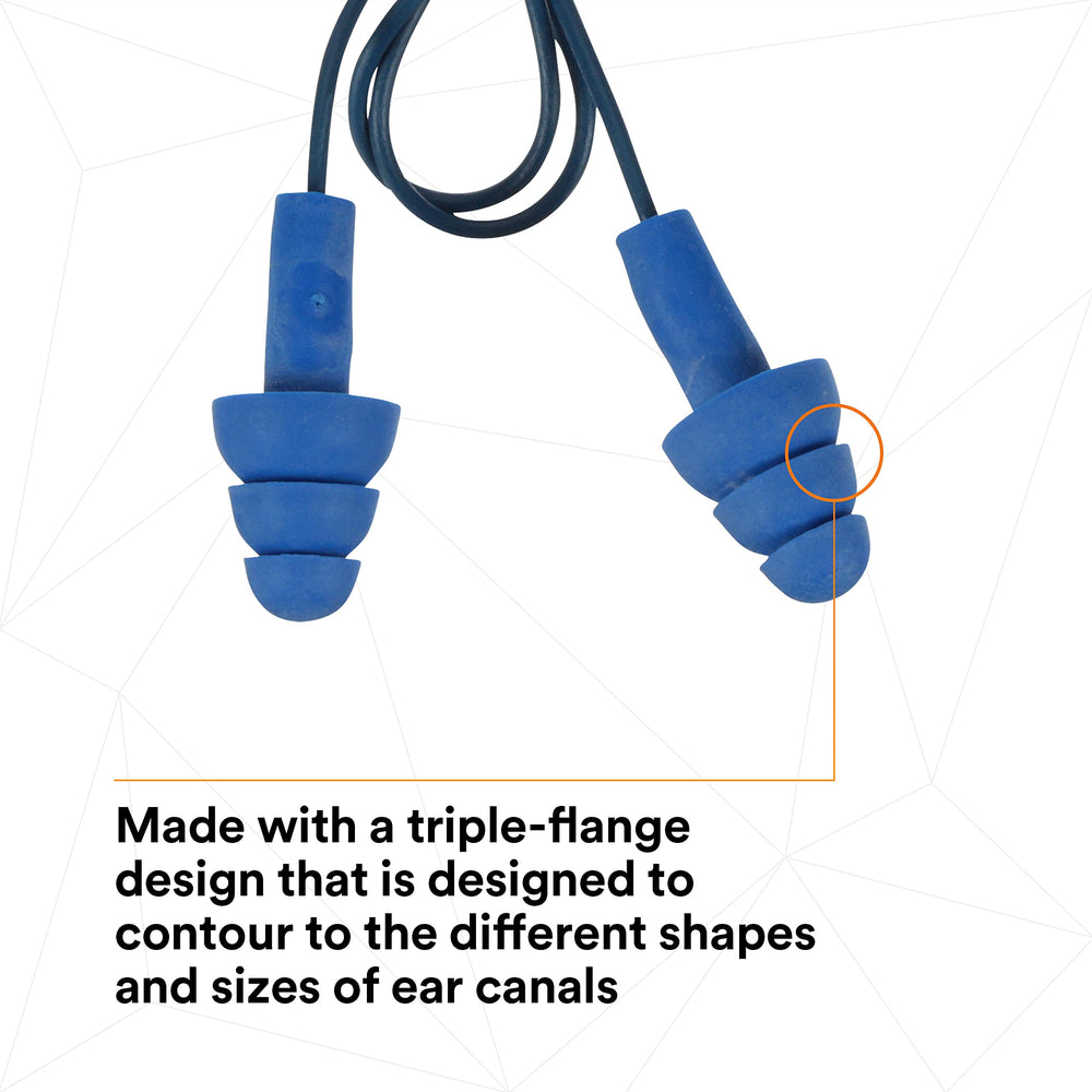NRR 25 dB label on 3M E-A-R UltraFit ear plugs for workplace protection