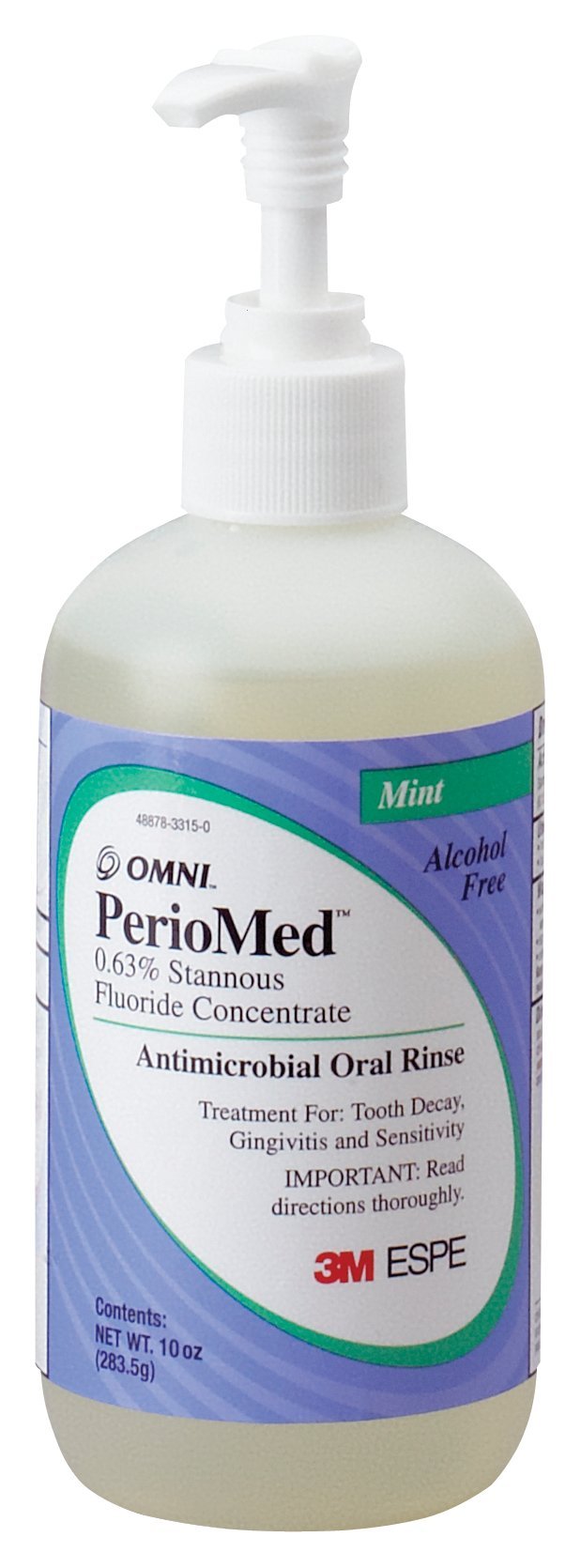 3M ESPE PerioMed bottle with pump for easy dosing and alcohol-free rinse