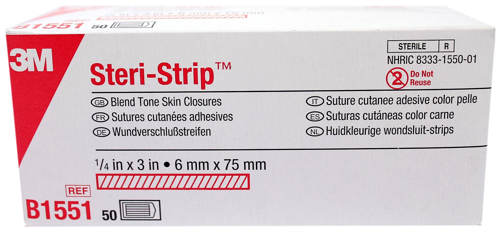 3M Steri-Strip Blend Tone Skin Closure front view; discreet, skin-toned closure for minor wounds.