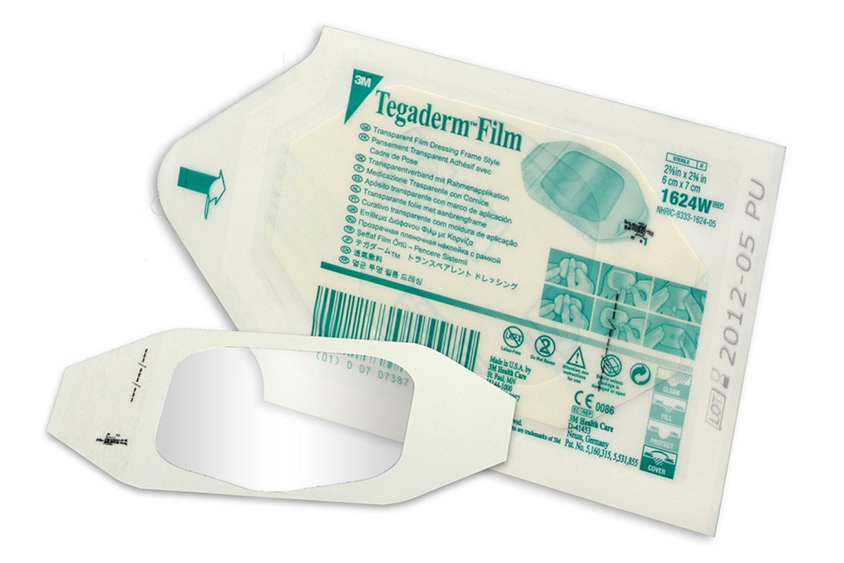 3M Tegaderm 1624W frame-style transparent dressing protecting wounds while staying breathable
