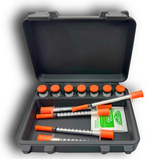 3ml Vial Storage Case open compartment keeps syringes and wipes organized