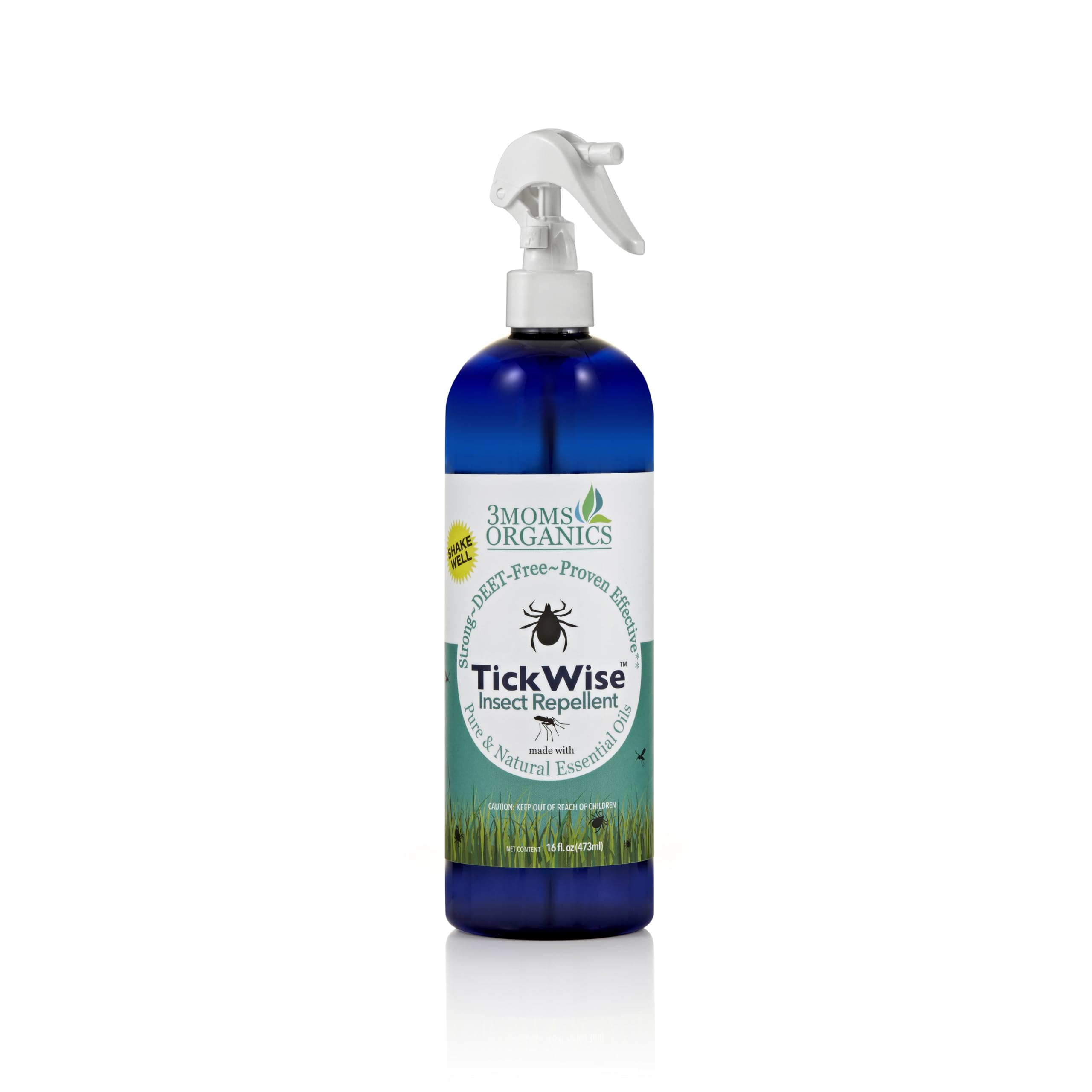 TickWise by 3 Moms Organics bottle front displaying plant-based formula for family use