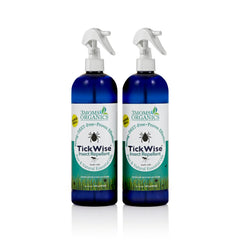 TickWise bottle in outdoor setting providing plant-based protection for the family.