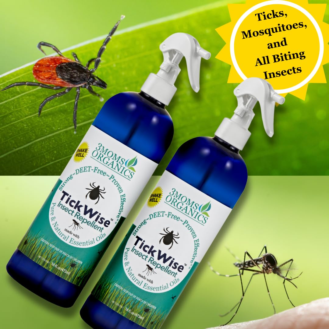 TickWise ingredients line-up: cedarwood, geranium, citronella, peppermint, rosemary, lemongrass.