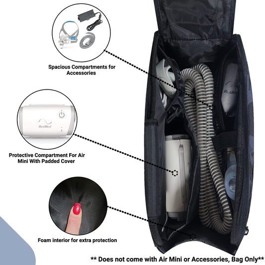 40Winkz padded main compartment cushions your mask and hoses.