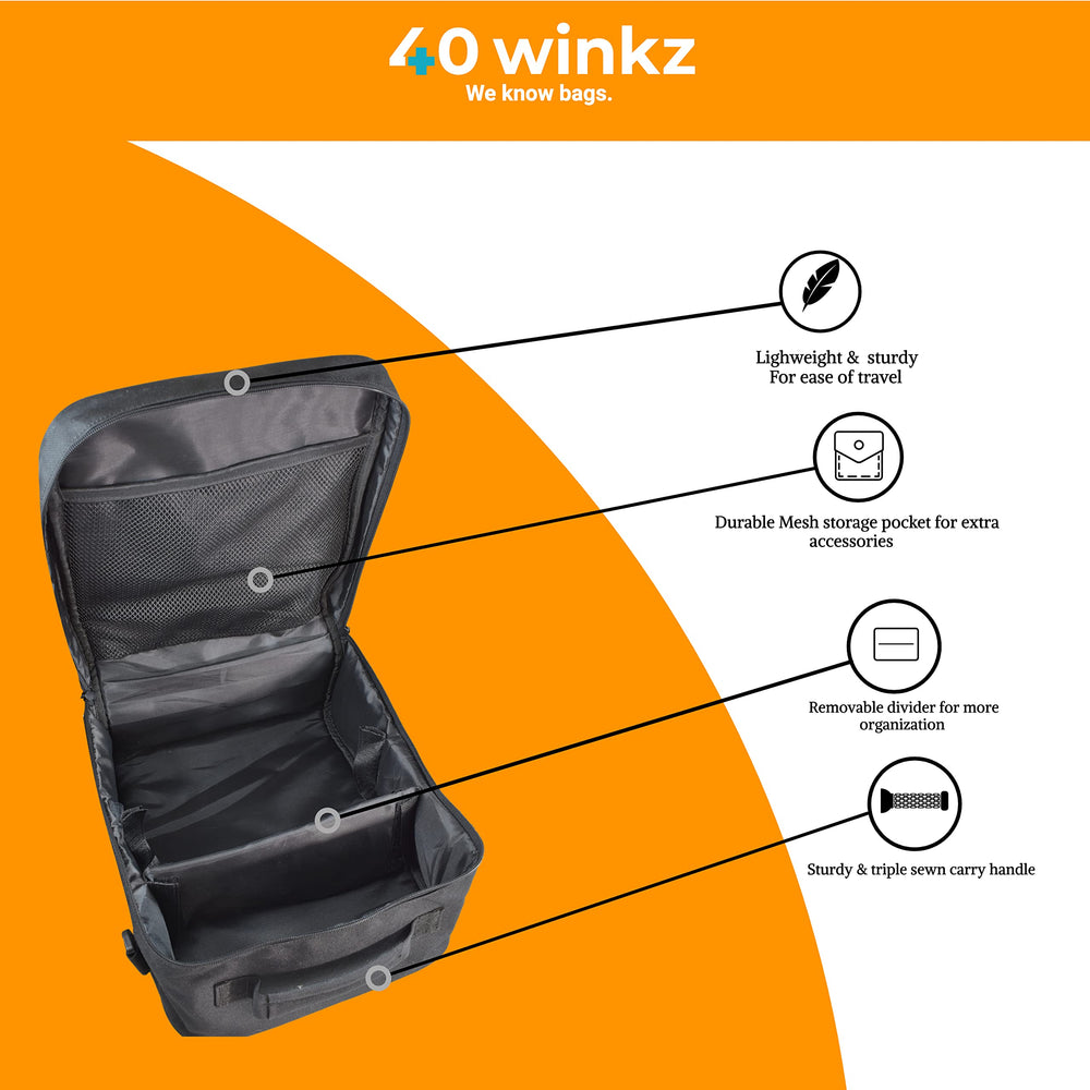 40Winkz CPAP travel bag adjustable carry strap allows comfortable acrossbody carry.