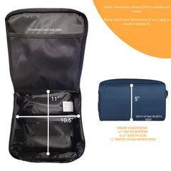 Padded interior of the 40Winkz CPAP travel bag protecting components on the go