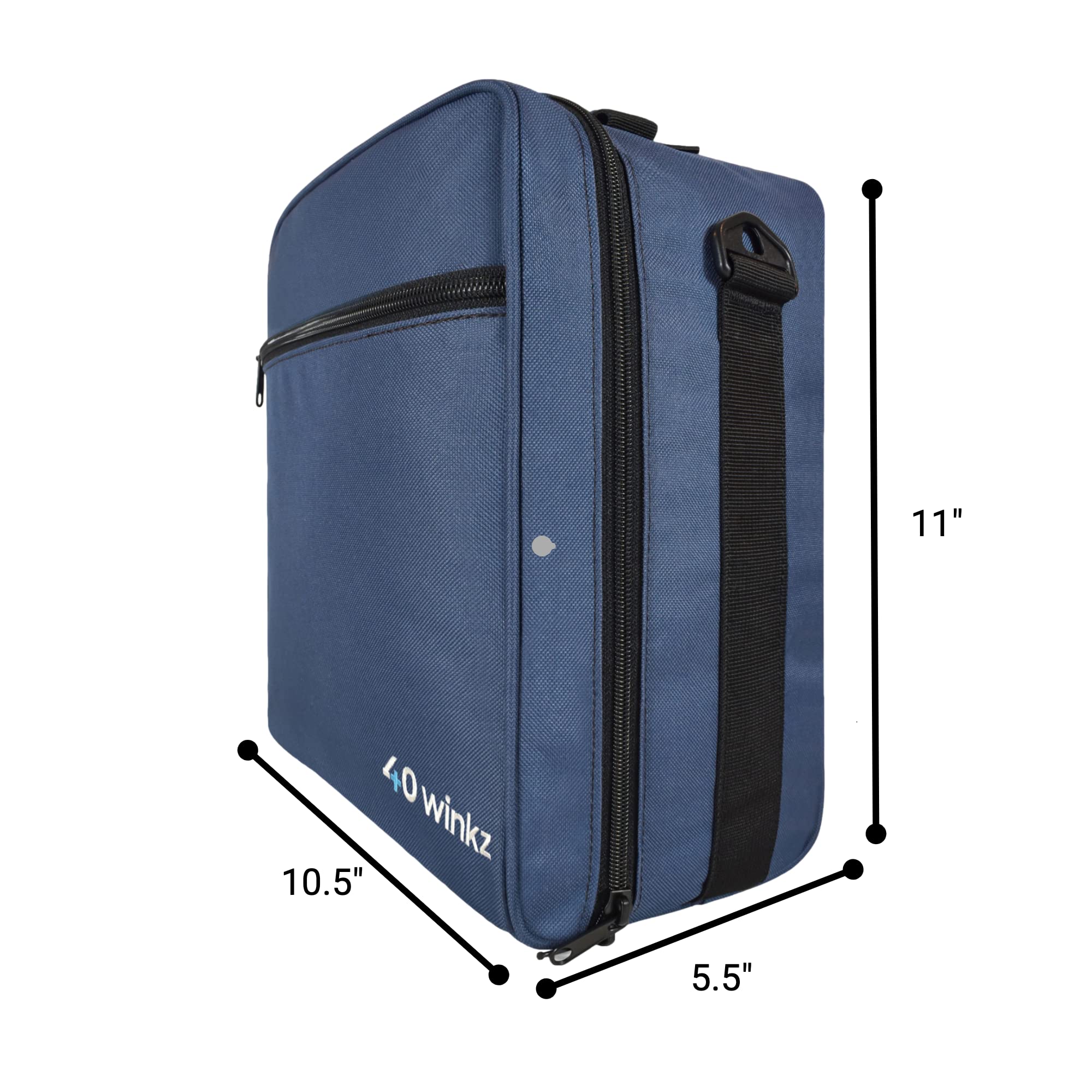 Luggage strap on the 40Winkz CPAP travel bag secured to a suitcase