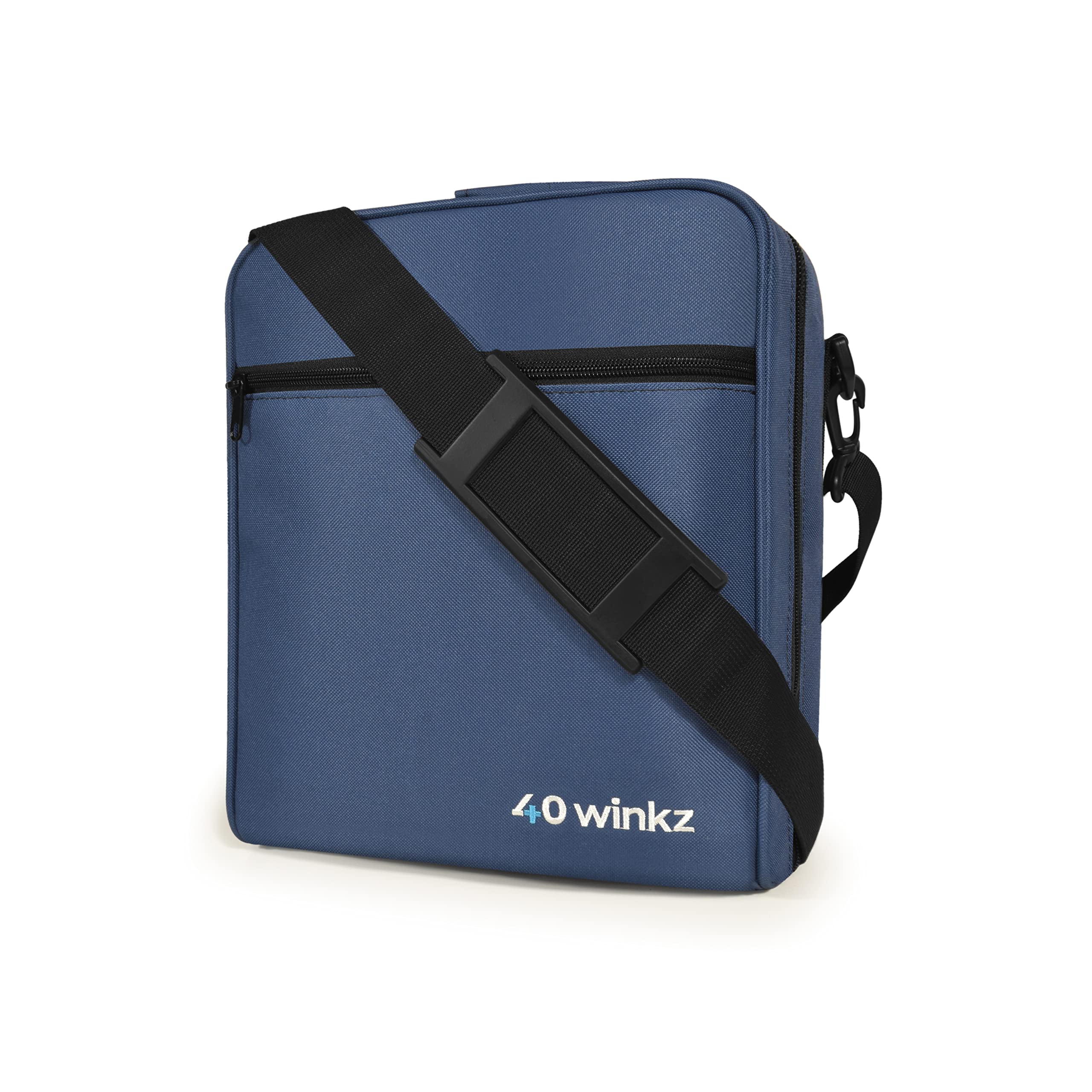 40Winkz CPAP travel bag navy exterior showing portable design and strap for easy transport