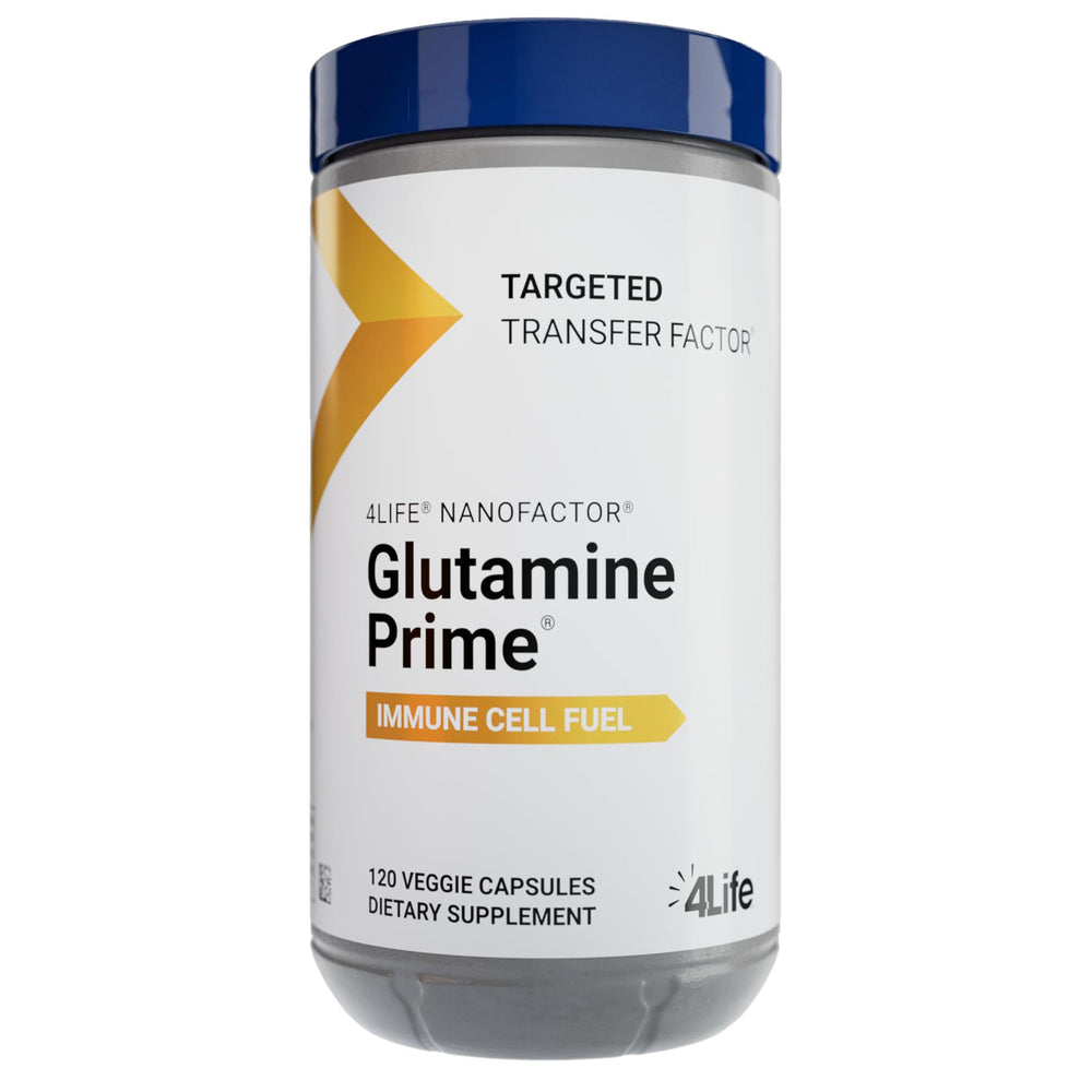4Life Glutamine Prime bottle front view for daily immune support.