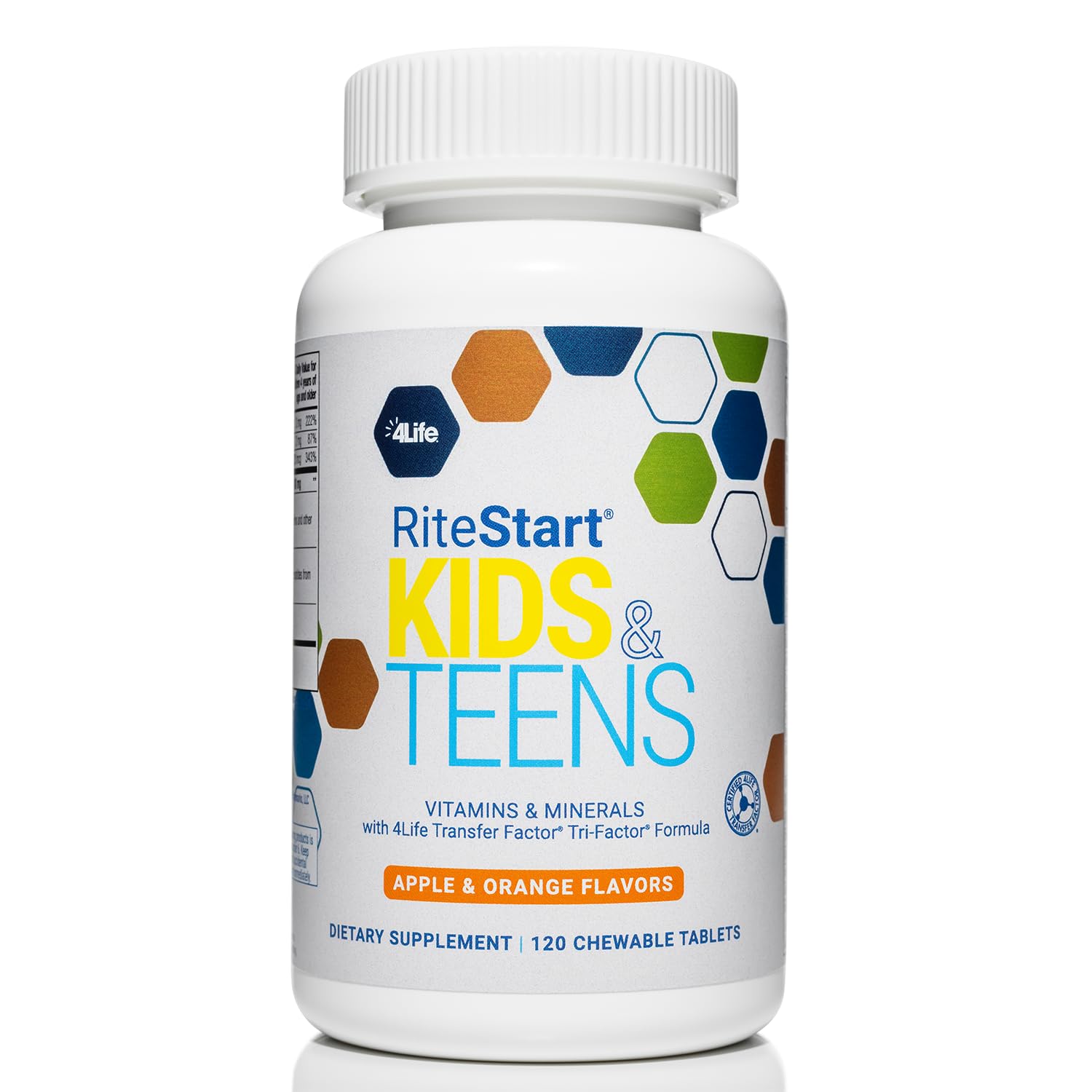4Life RiteStart Kids Apple flavor chewables bottle for daily immune and brain support.