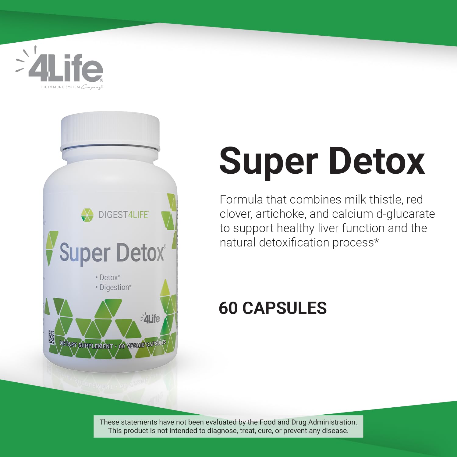 Close-up of 4Life Super Detox capsules for convenient intake