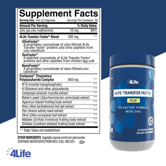 4Life Transfer Factor Plus veggie capsules for easy daily wellness.