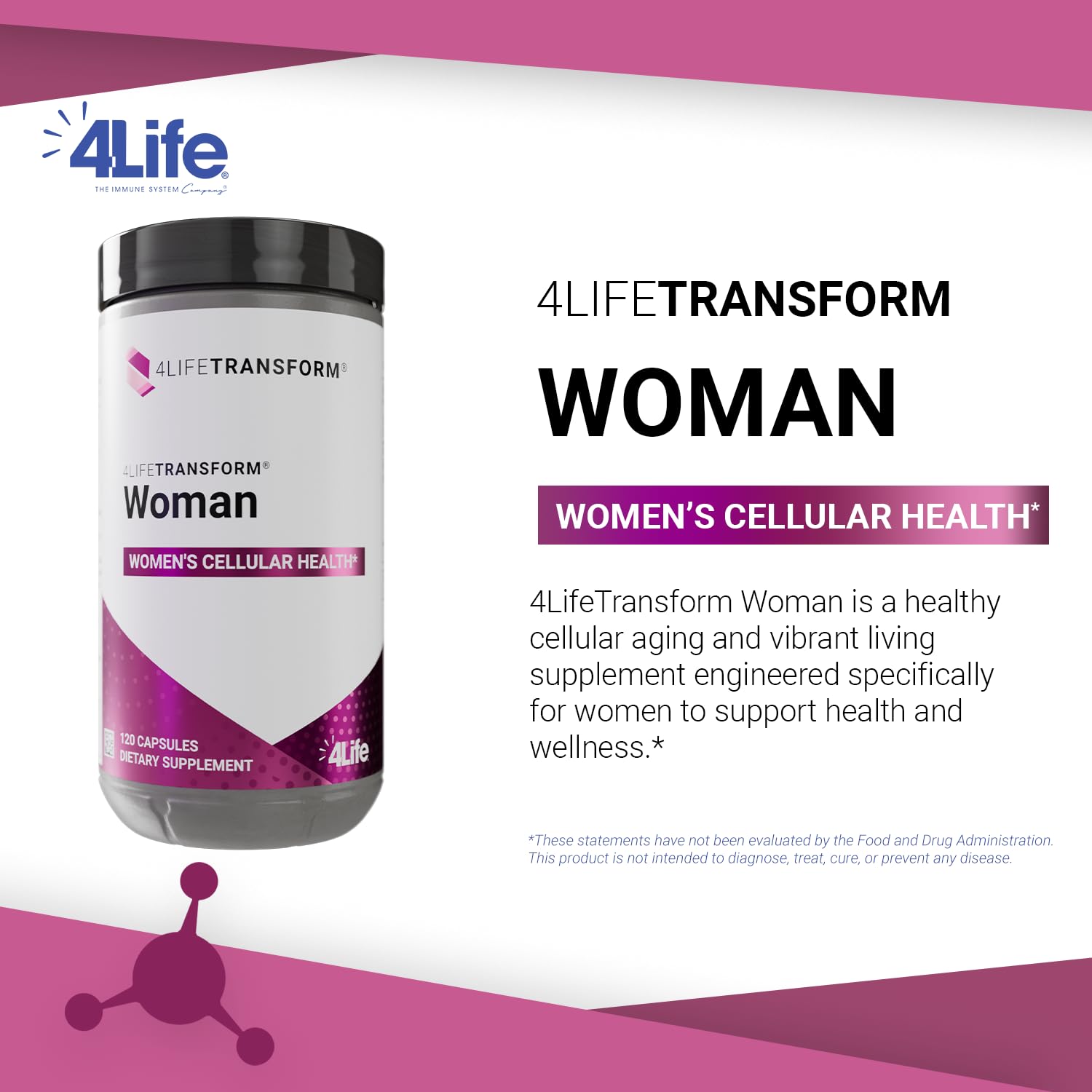4Life Transform Woman evening primrose extract emphasizes skin-friendly nutrition.