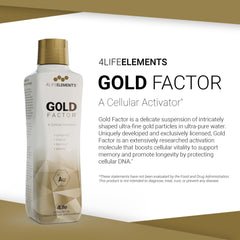 4LifeElements ultra-fine gold particles close-up highlight premium formulation