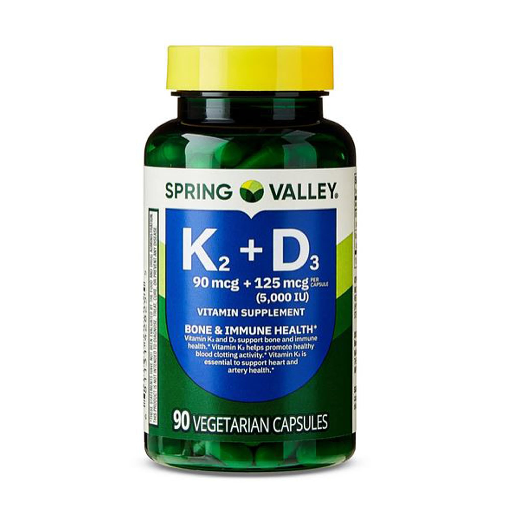 4 TOP CARE Vitamin K2 D3 bottle with capsules for daily bone support.