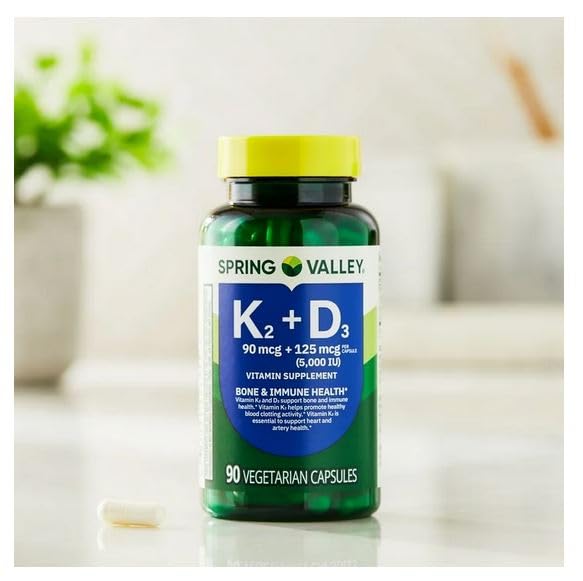 Nutrition label of 4 TOP CARE Vitamin K2 D3 bottle for easy comparison.