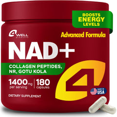 4Well Gotu Kola NAD Plus supplement bottle promotes daily vitality