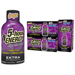 5-hour ENERGY Extra Strength grape energy shot bottle for on-the-go energy