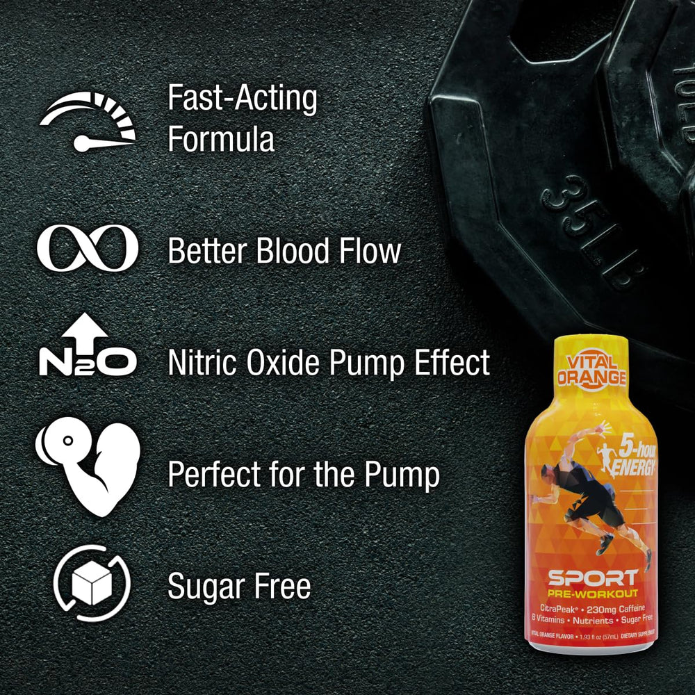 Vital Orange can front highlighting keto-friendly, sugar-free energy for gym sessions.