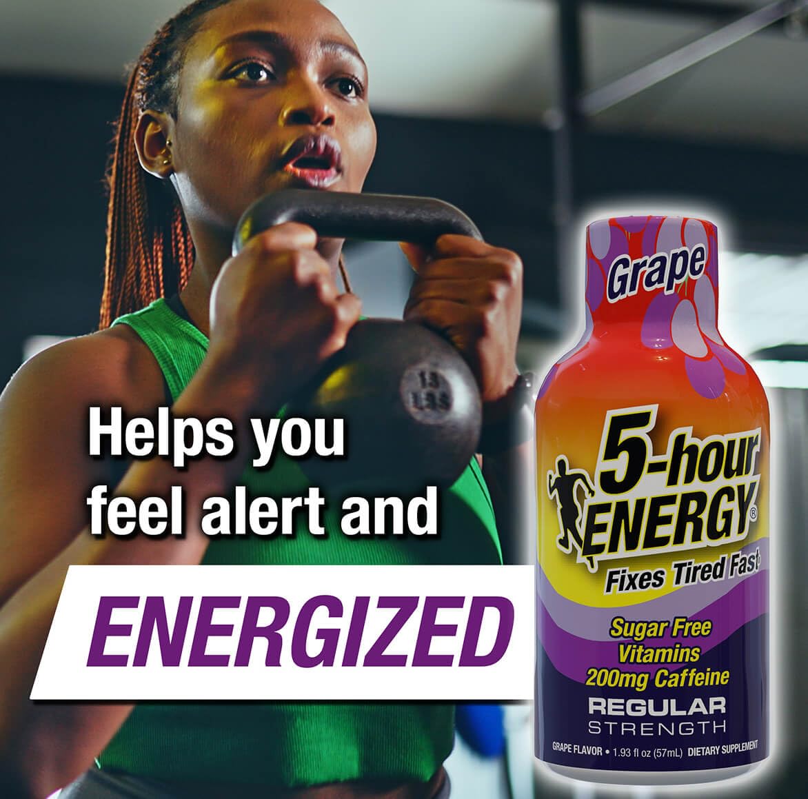 Compact, portable 5-hour ENERGY grape shot packaging ideal for travel