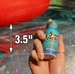 Pouring a 5-Hour ENERGY bottle demonstrates steady energy for long tasks