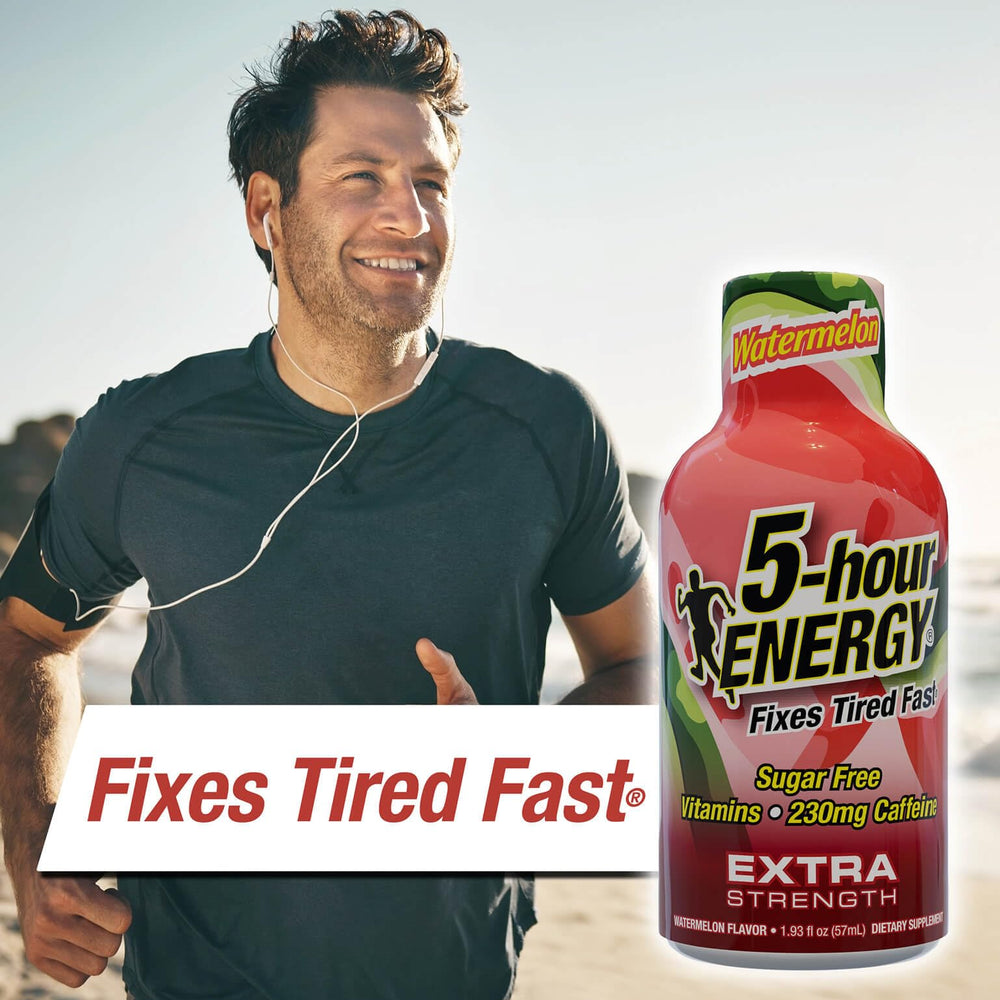 5-hour ENERGY Watermelon Shot pour into a glass for quick alertness