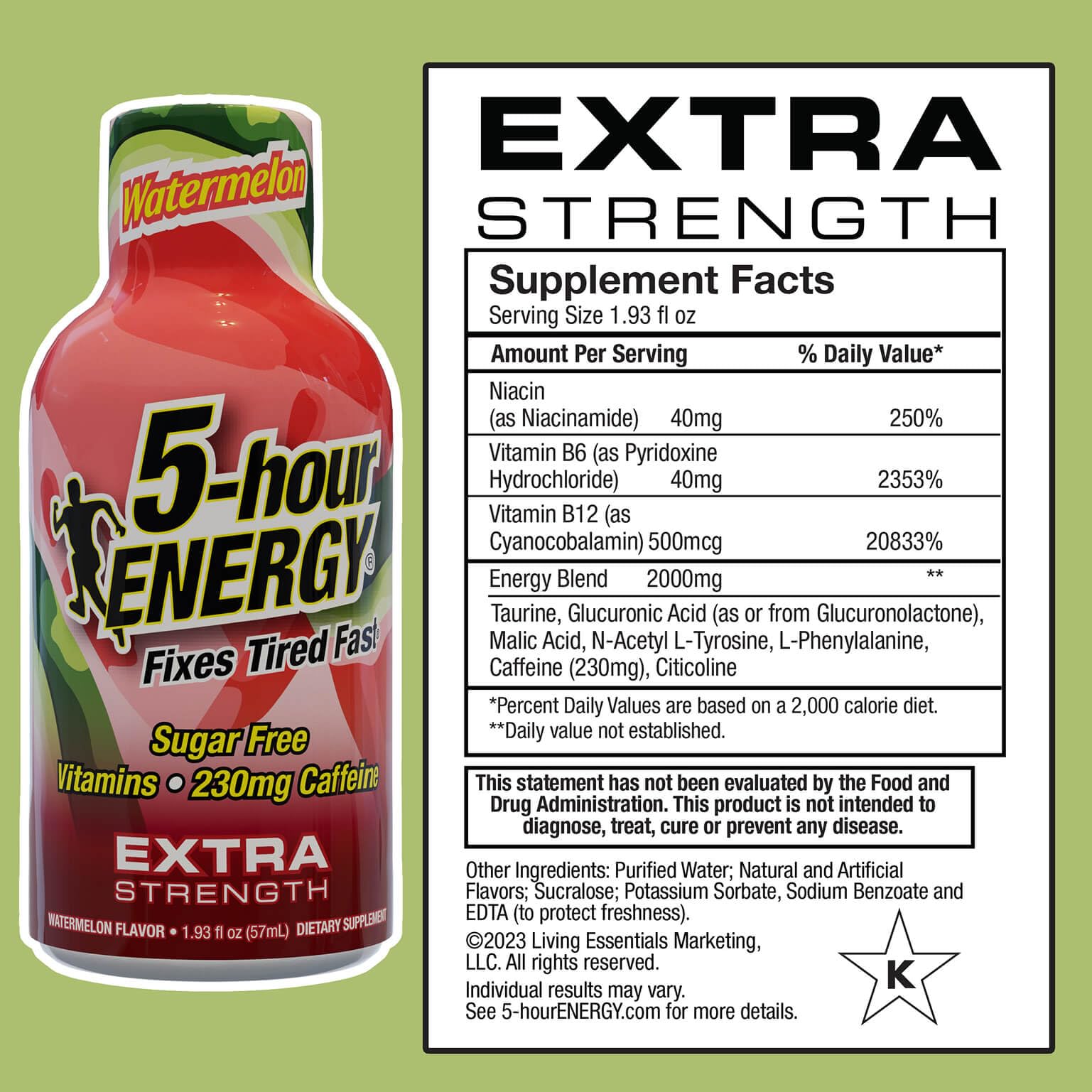 5-hour ENERGY watermelon shot pouring into glass supports quick, clean energy during long tasks.