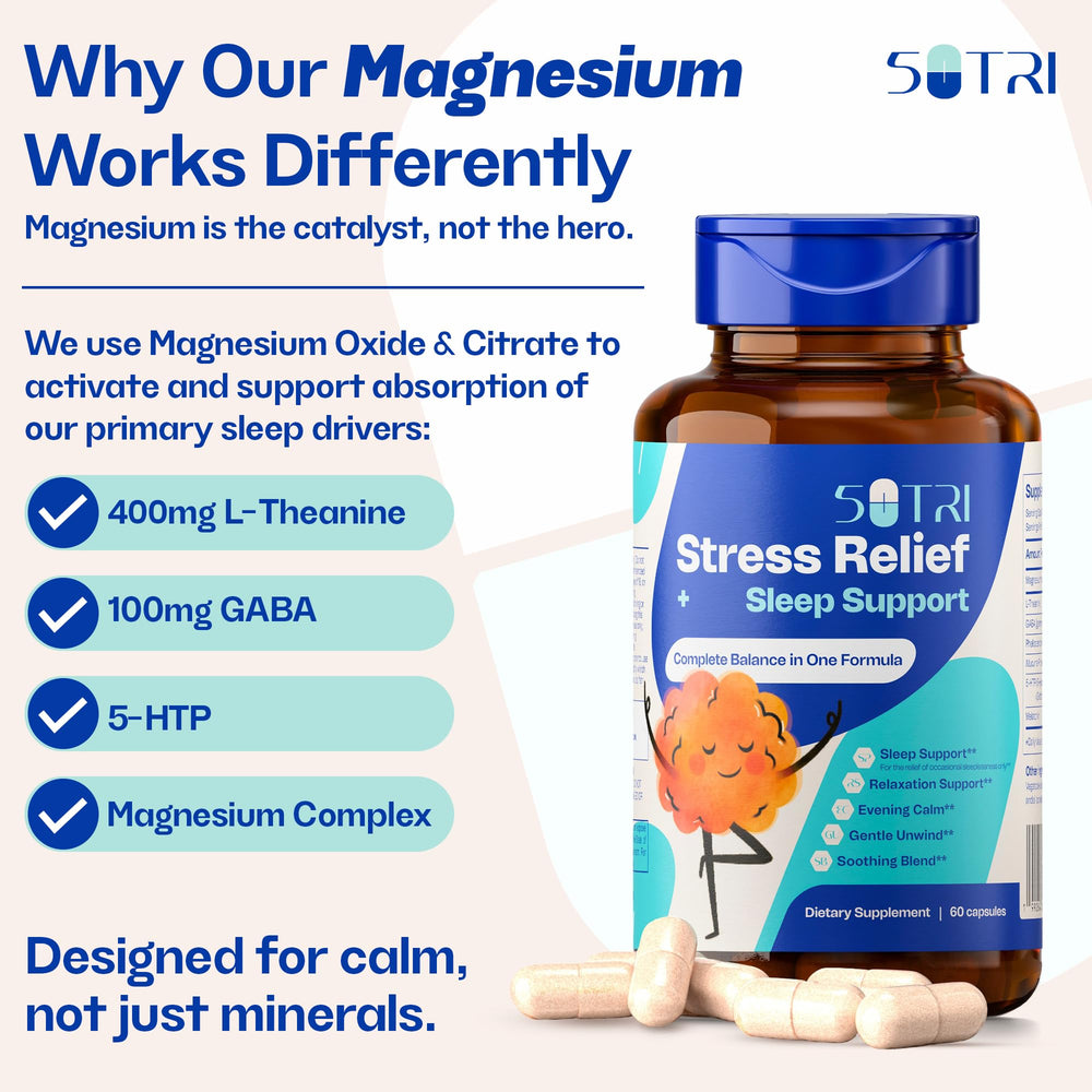 Close-up of 5 Nutri capsules in their bottle highlighting unflavored formulation