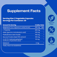 Unflavored 5 Nutri capsules in bottle ideal for sleep-friendly supplementation