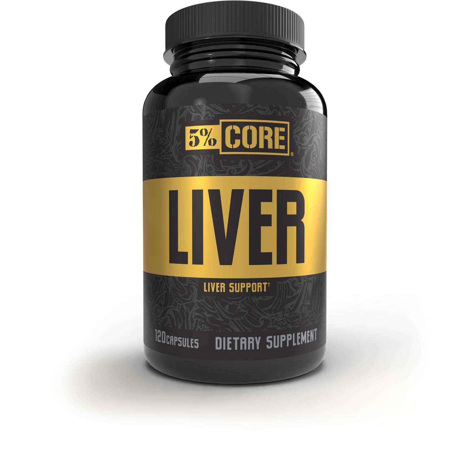 5% Nutrition Core Liver Support NAC bottle front view, supports detox during intense training