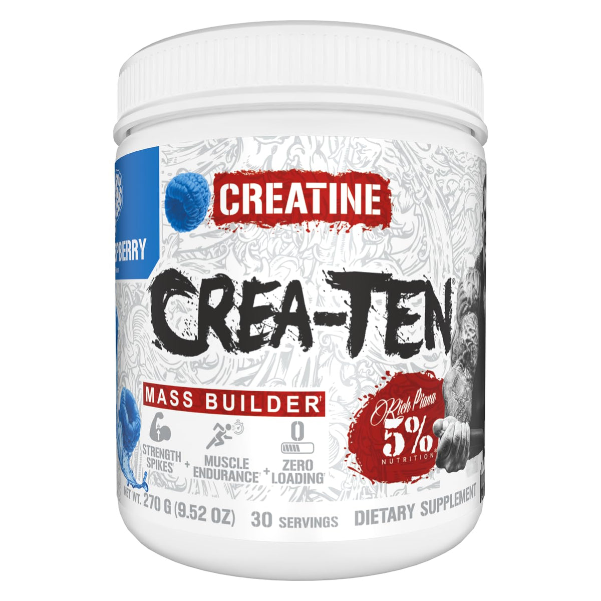 5% Nutrition CreaTEN bottle front showing premium creatine complex for muscle support