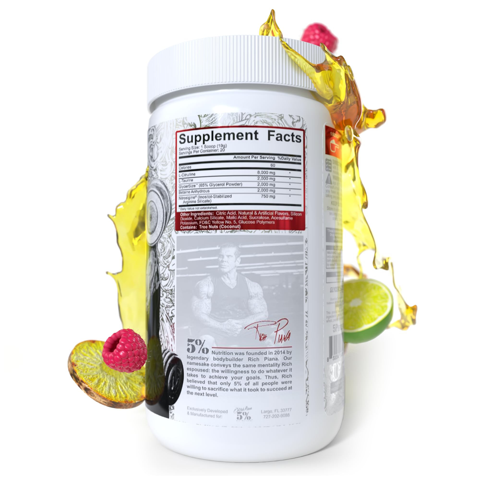 5% Nutrition FullAF Pre-Workout Beach Blast scoop closeup for convenient serving