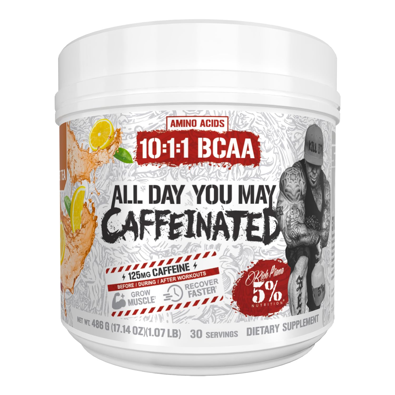 5 Percent Nutrition AllDayYouMay caffeinated BCAA bottle for pre-workout energy
