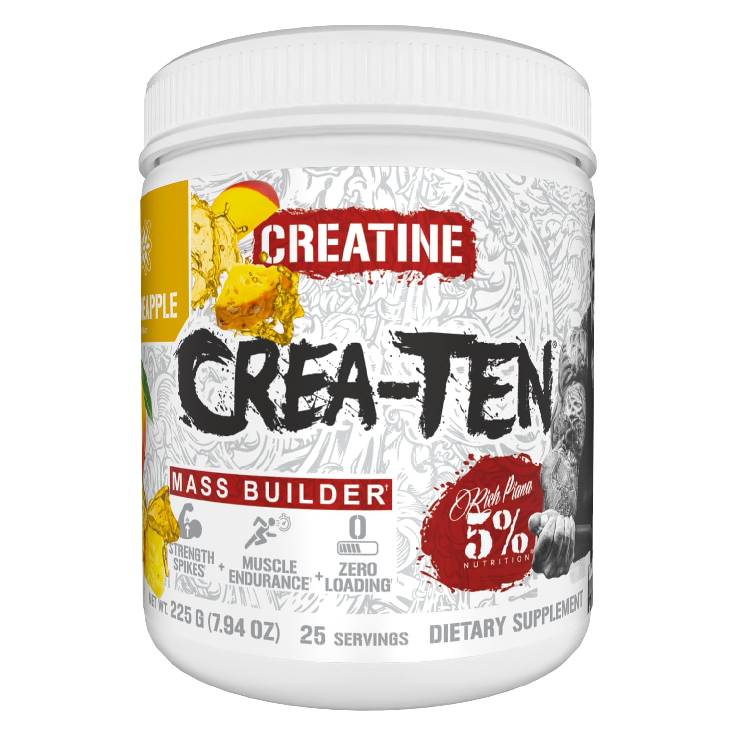 5% Nutrition CreaTEN bottle pour demonstrates convenient post-workout fueling