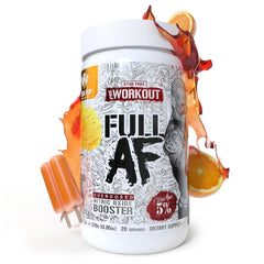 5% Nutrition FullAF Pre-Workout tub with bold label highlighting stimulant-free pump potential