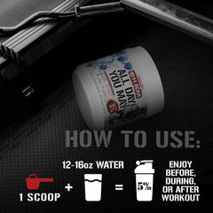 5% Nutrition Rich Piana ADYM label highlighting amino acids and electrolytes