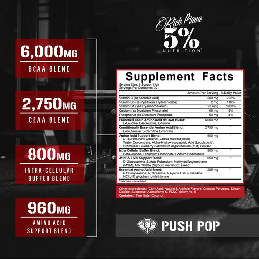 ADYM powder scoop from Rich Piana for consistent amino acid dosing.