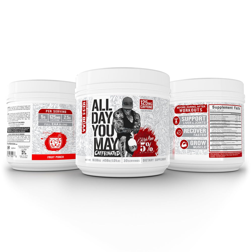 5% Nutrition Rich Piana AllDayYouMay Milk Thistle joint support ingredients on label.