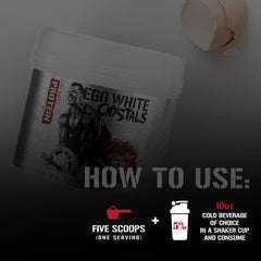 5% Nutrition Rich Piana Egg White Crystals mixer ready for drinks.
