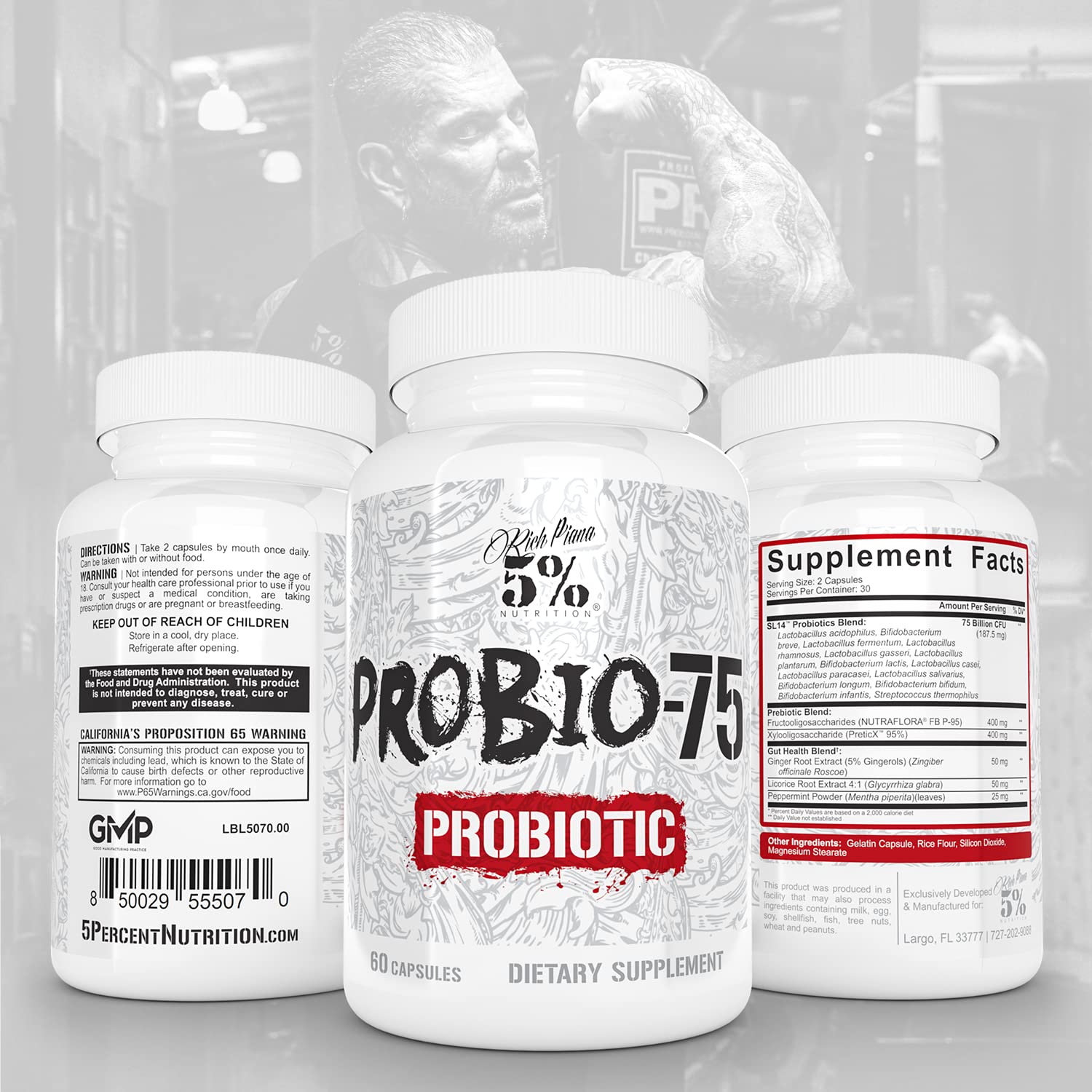 Travel-friendly Rich Piana Digestive Defender packaging for on-the-go use.