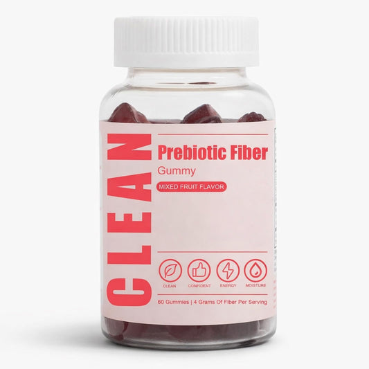 6525080 Clean Fiber Gummies bottle close-up shows natural ingredients and flavor
