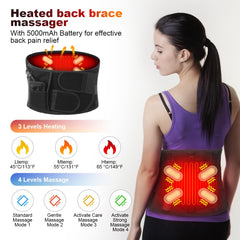 6xigouma heated back brace back view shows ergonomic lumbar support
