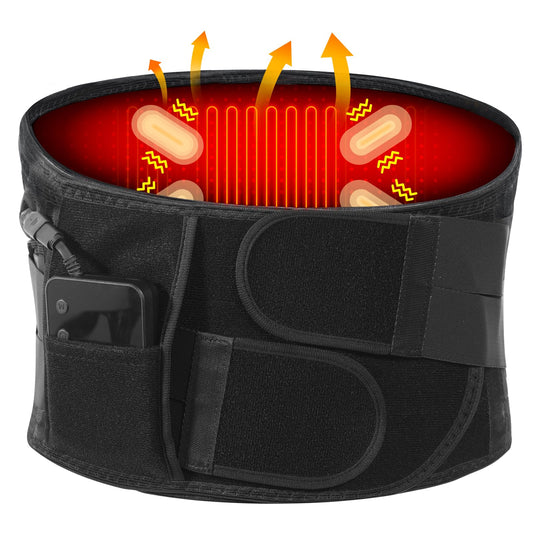 6xigouma heated back brace front view supports posture and warmth
