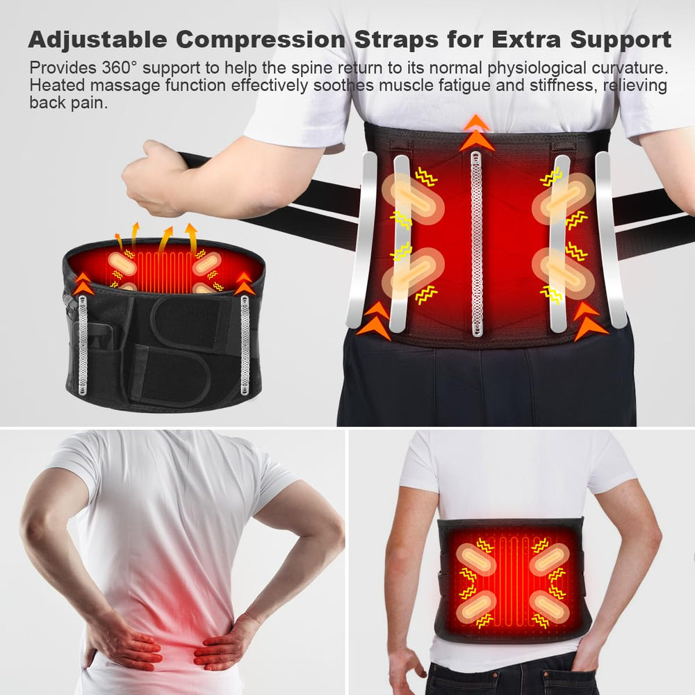 6xigouma heated massage belt battery pack enables cordless use