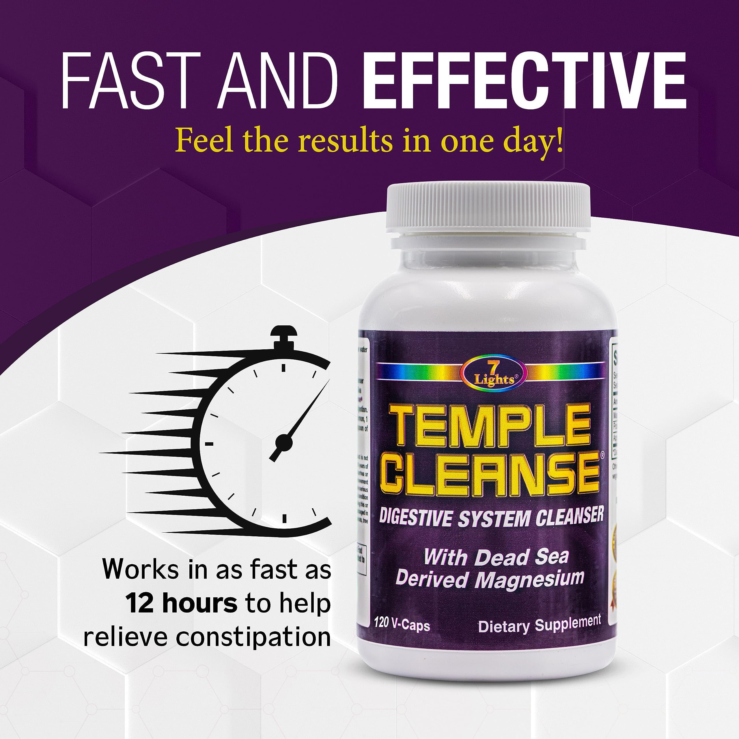 Temple Cleanse capsules closeup for portable daily digestive support.