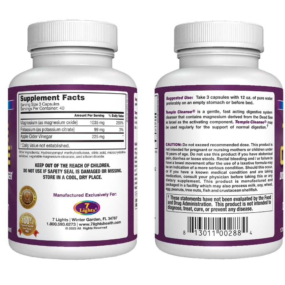 Temple Cleanse vegan gluten-free symbol on packaging for allergen-friendly choice.